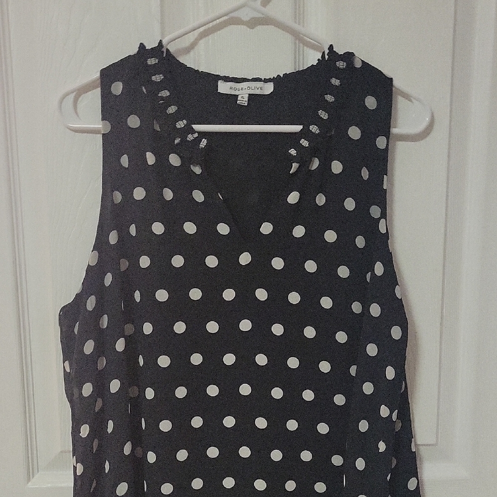 Rose & Olive Black and White Polka Dot Blouse